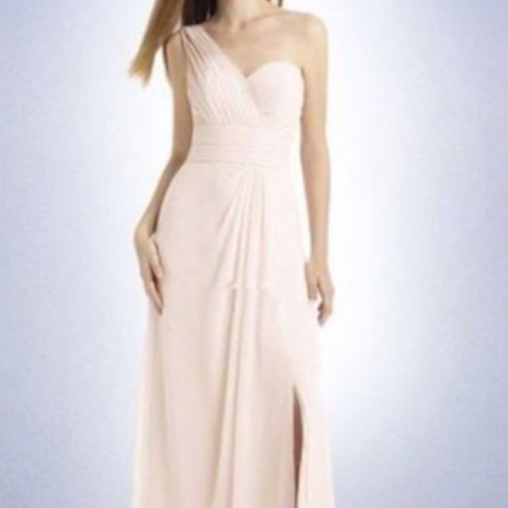 Bill Levkoff petal pink bridesmaid/wedding guest dress